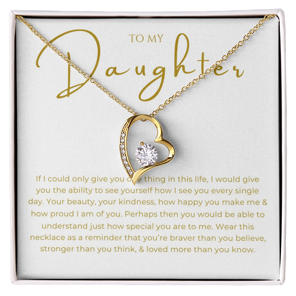 To My Daughter Interlocking Hearts Necklace