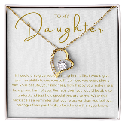 To My Daughter Interlocking Hearts Necklace