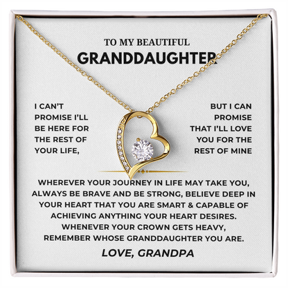 To My Granddaughter  Forever Love Necklace