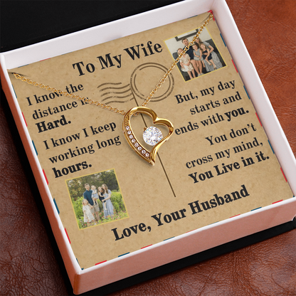 To My Wife Forever Love Necklace With 2 Photos