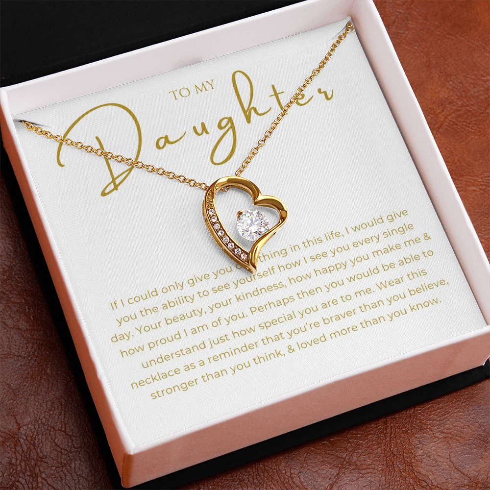 To My Daughter Interlocking Hearts Necklace