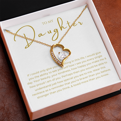 To My Daughter Interlocking Hearts Necklace