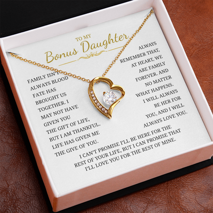 To My Bonus Daughter  Forever Love Necklace