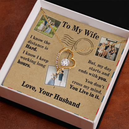 To My Wife Forever Love Necklace With 3 Photos