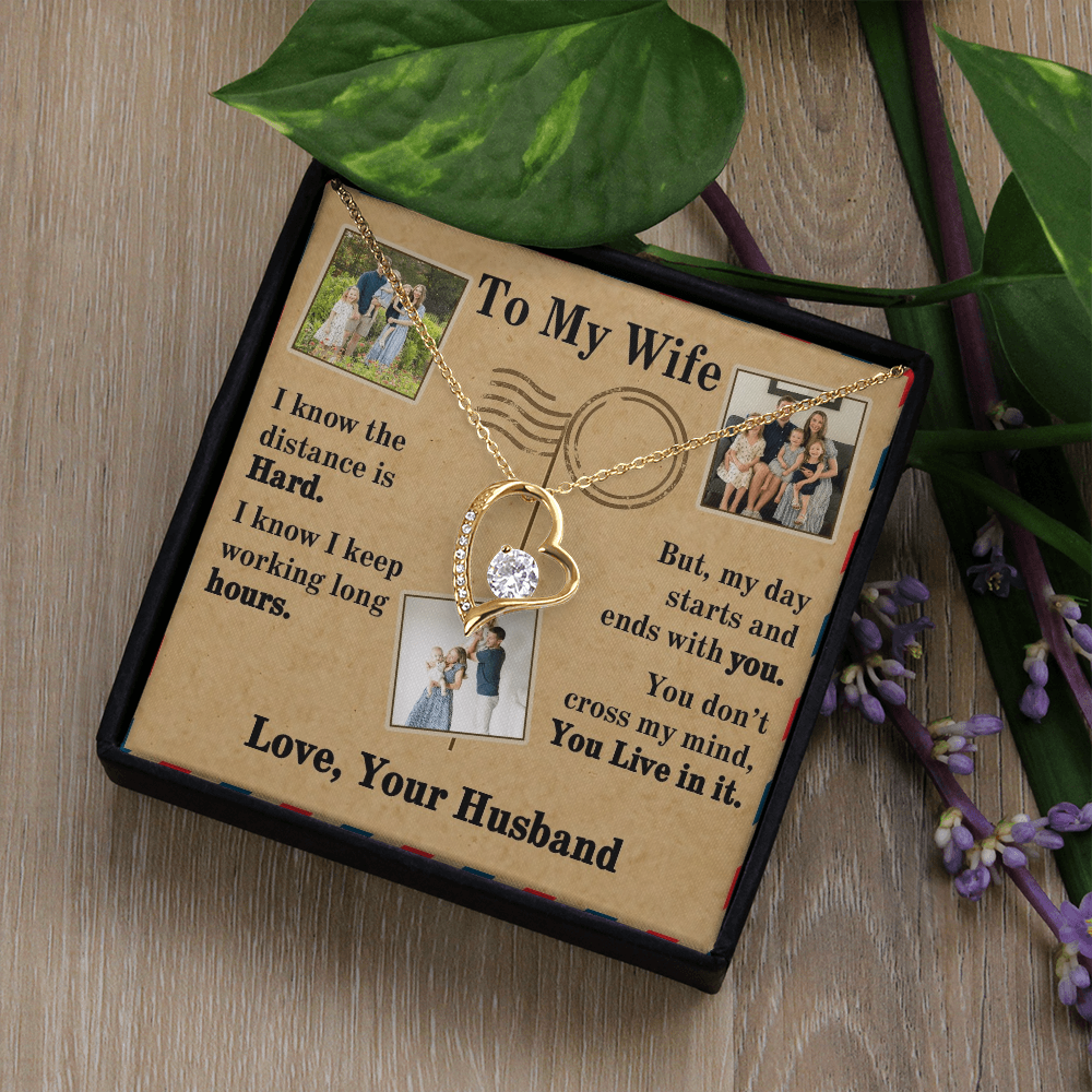 To My Wife Forever Love Necklace With 3 Photos