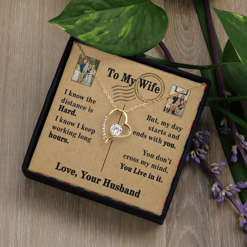 To My Wife Forever Love Necklace With 2 Photos
