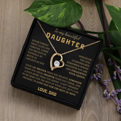 To My Beautiful Daughter  Forever Love Necklace
