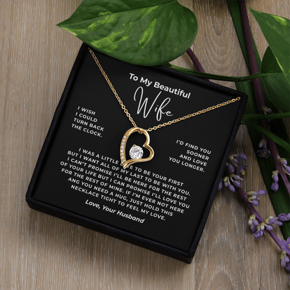 To My Beautiful Wife Interlocking Hearts Necklace