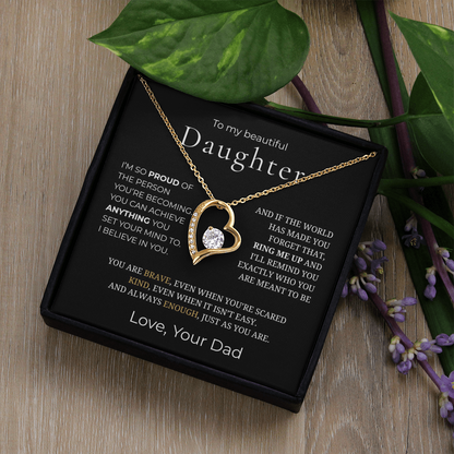 To My Daughter  Forever Love Necklace