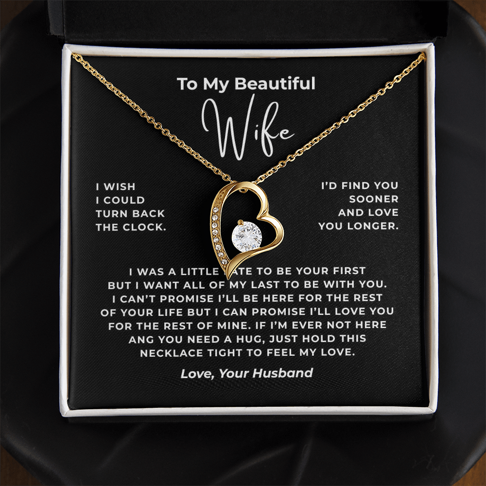 To My Beautiful Wife Interlocking Hearts Necklace