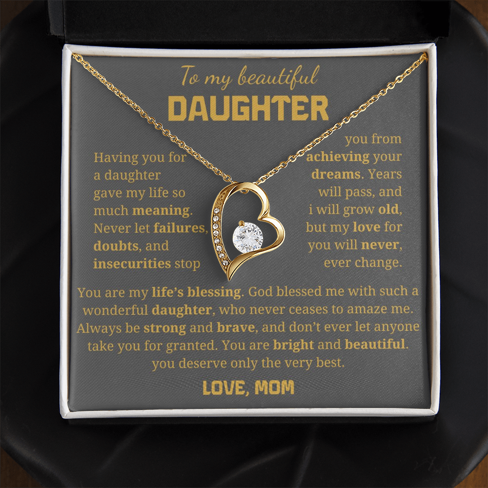 To My Beautiful Daughter  Forever Love Necklace