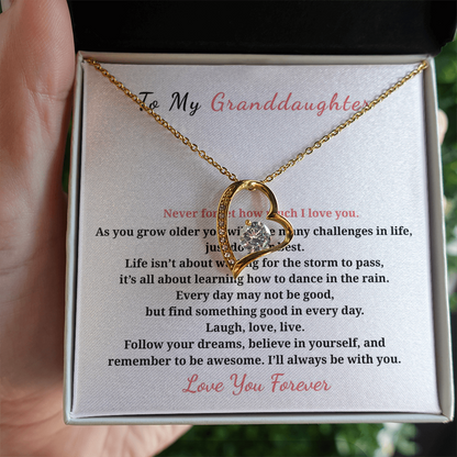 To My Granddaughter  Forever Love Necklace