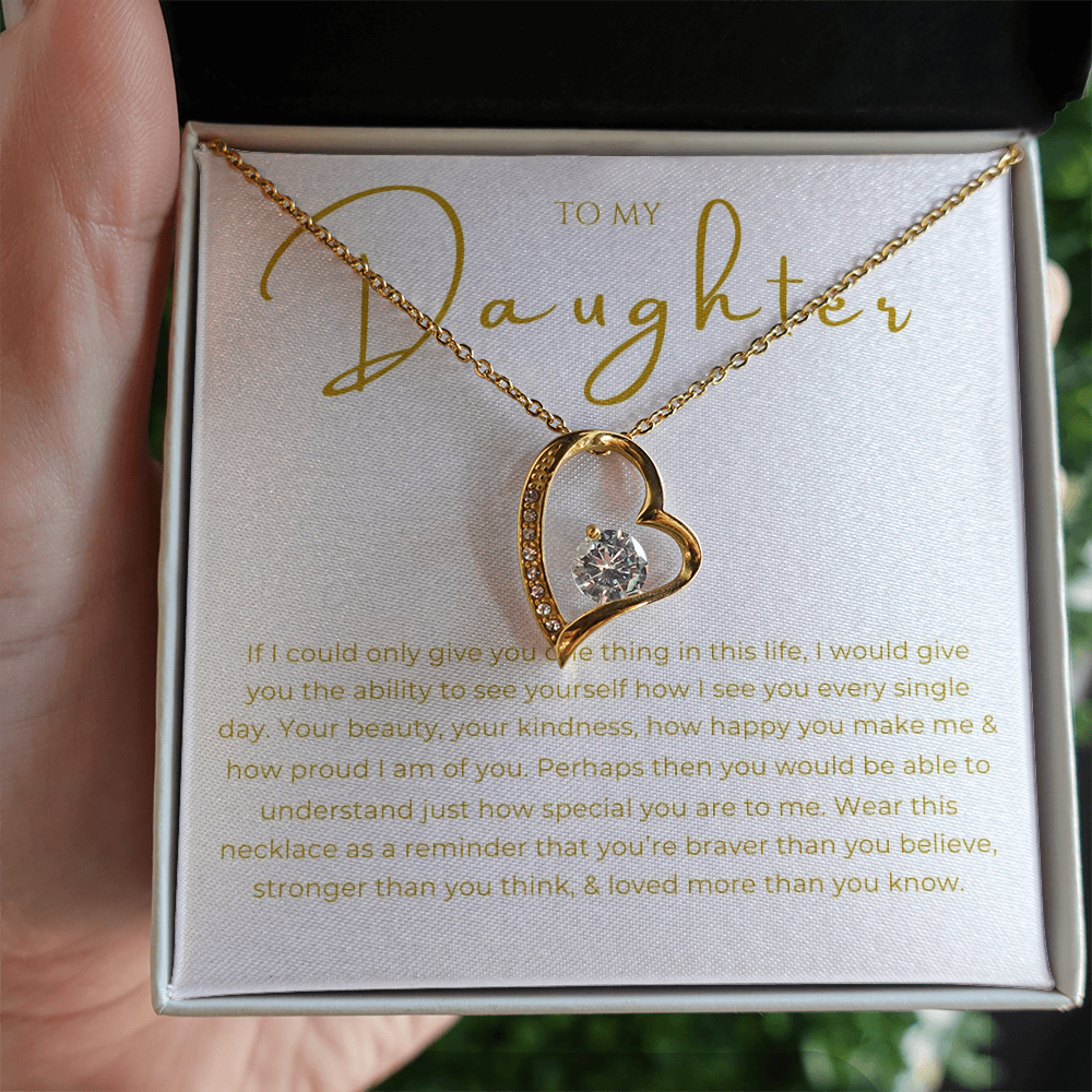 To My Daughter Interlocking Hearts Necklace