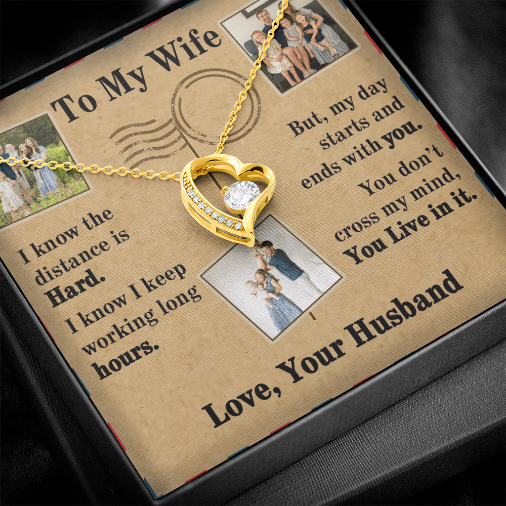 To My Wife Forever Love Necklace With 3 Photos