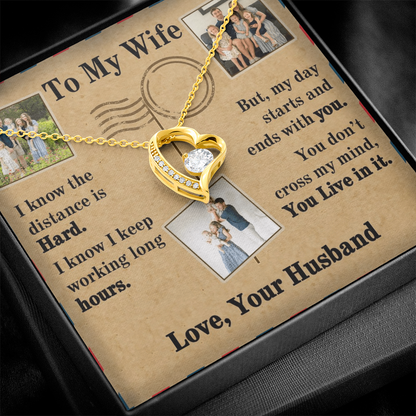To My Wife Forever Love Necklace With 3 Photos