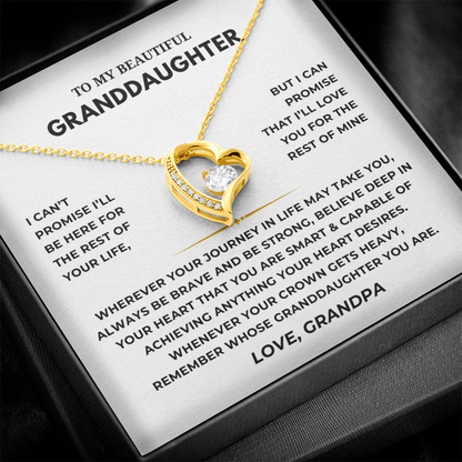 To My Granddaughter  Forever Love Necklace