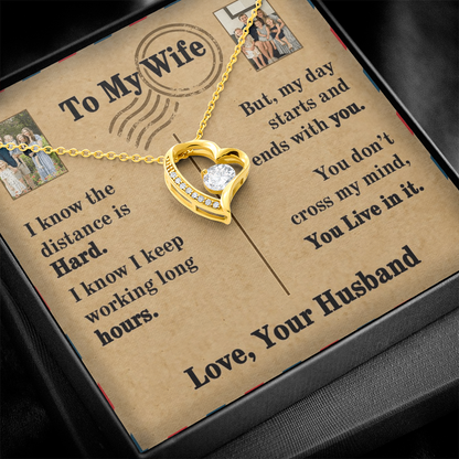 To My Wife Forever Love Necklace With 2 Photos