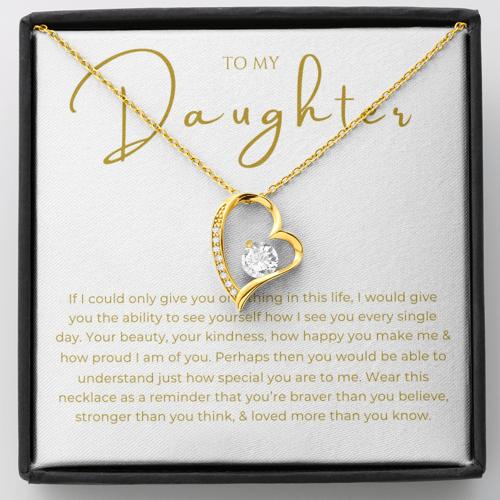 To My Daughter Interlocking Hearts Necklace