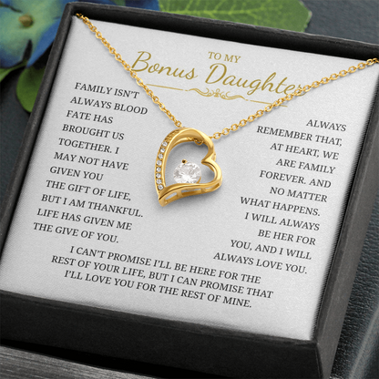 To My Bonus Daughter  Forever Love Necklace