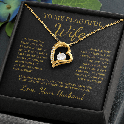 To My Beautiful Wife  Forever Love Necklace