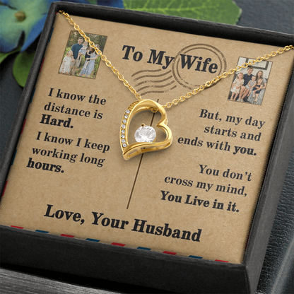 To My Wife Forever Love Necklace With 2 Photos