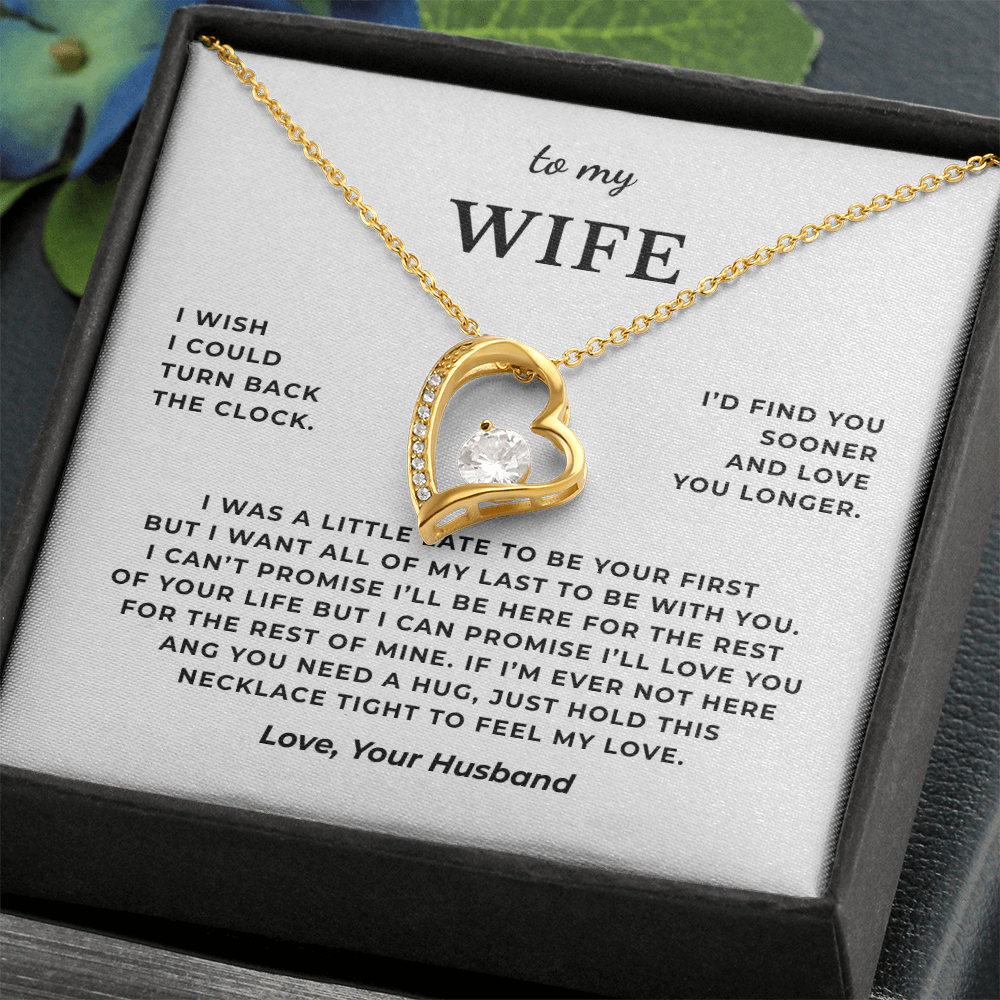 To My Wife Interlocking Hearts Necklace