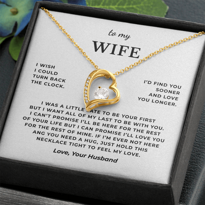 To My Wife Interlocking Hearts Necklace