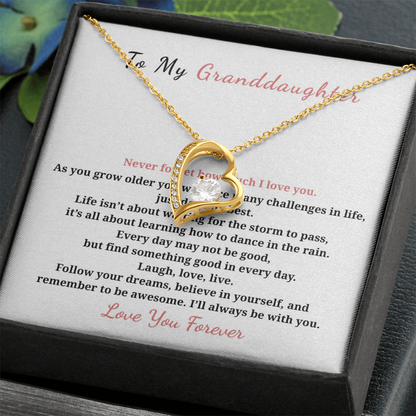 To My Granddaughter  Forever Love Necklace