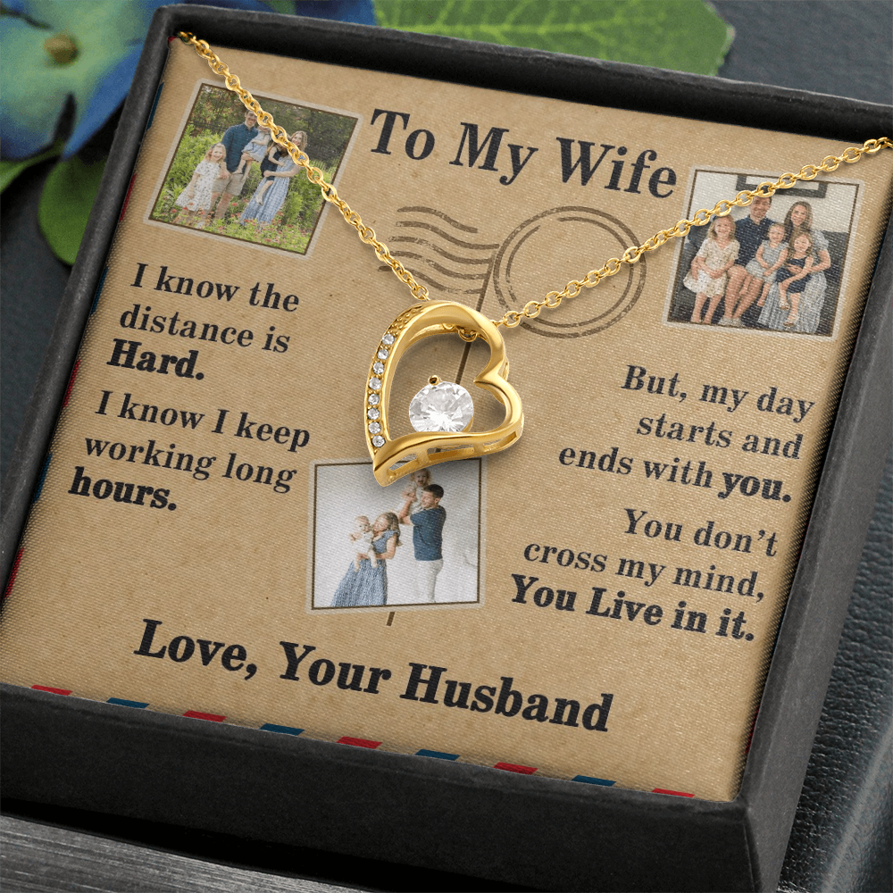 To My Wife Forever Love Necklace With 3 Photos