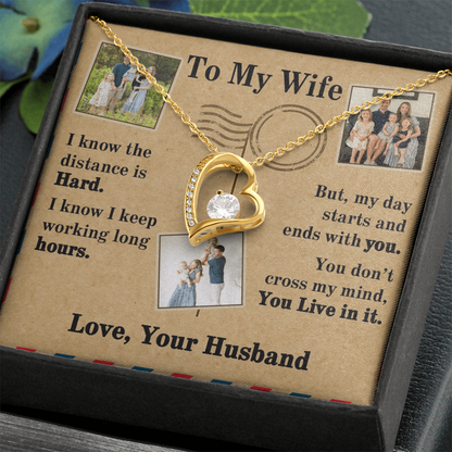 To My Wife Forever Love Necklace With 3 Photos