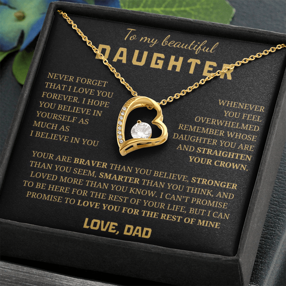 To My Beautiful Daughter  Forever Love Necklace