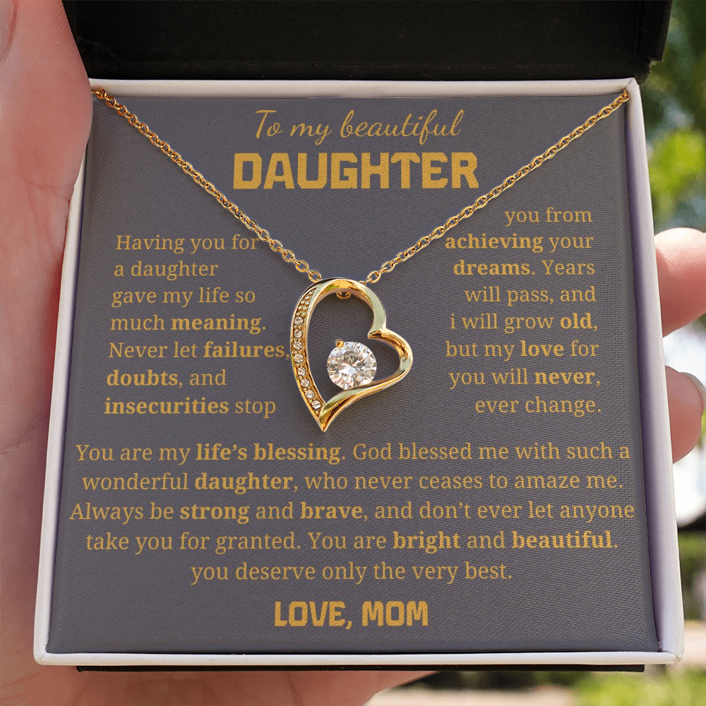 To My Beautiful Daughter  Forever Love Necklace