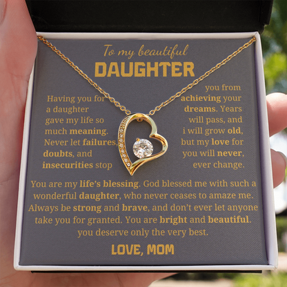 To My Beautiful Daughter  Forever Love Necklace