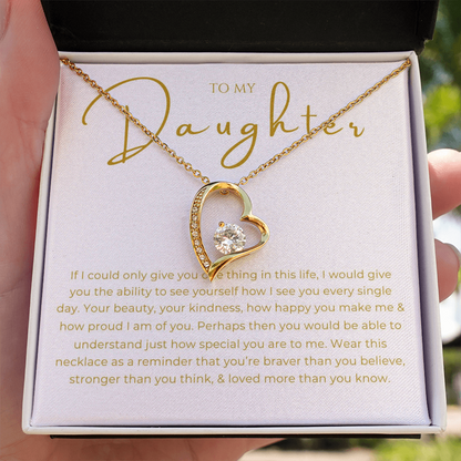 To My Daughter Interlocking Hearts Necklace