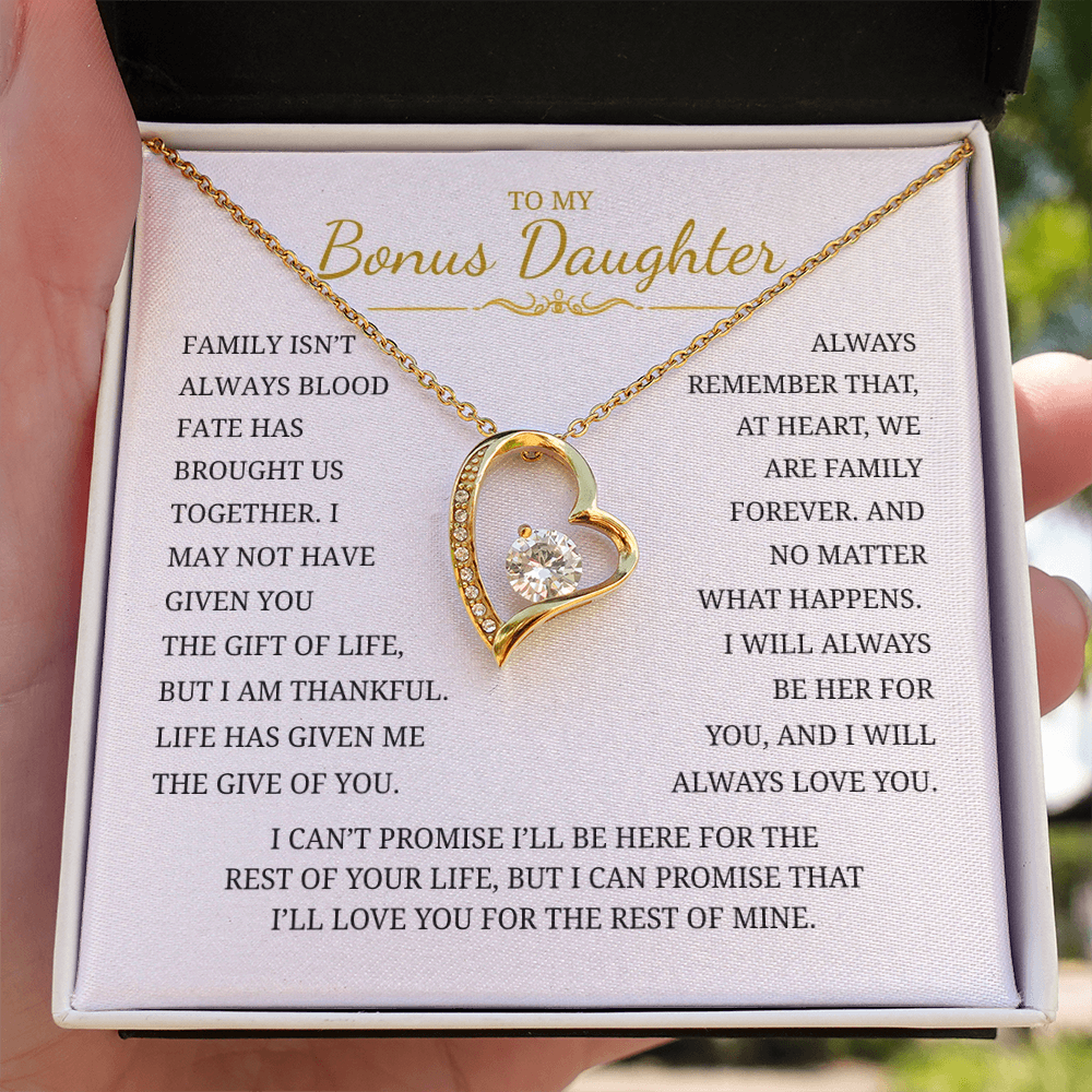 To My Bonus Daughter  Forever Love Necklace