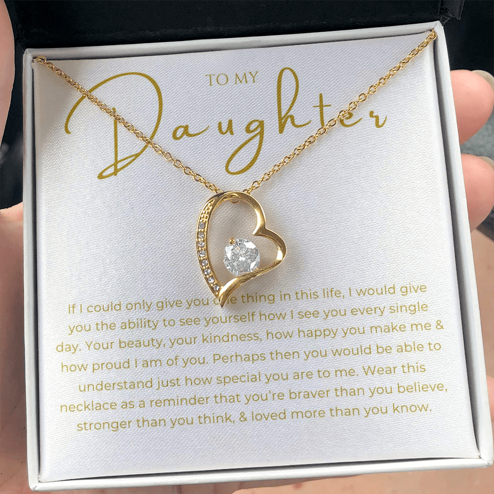 To My Daughter Interlocking Hearts Necklace