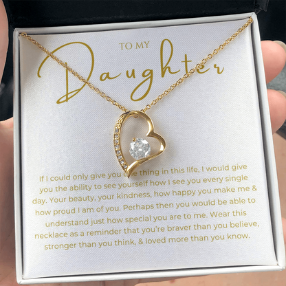 To My Daughter Interlocking Hearts Necklace