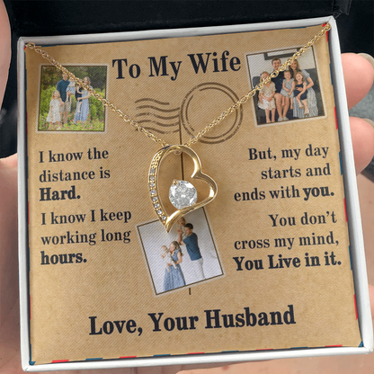 To My Wife Forever Love Necklace With 3 Photos