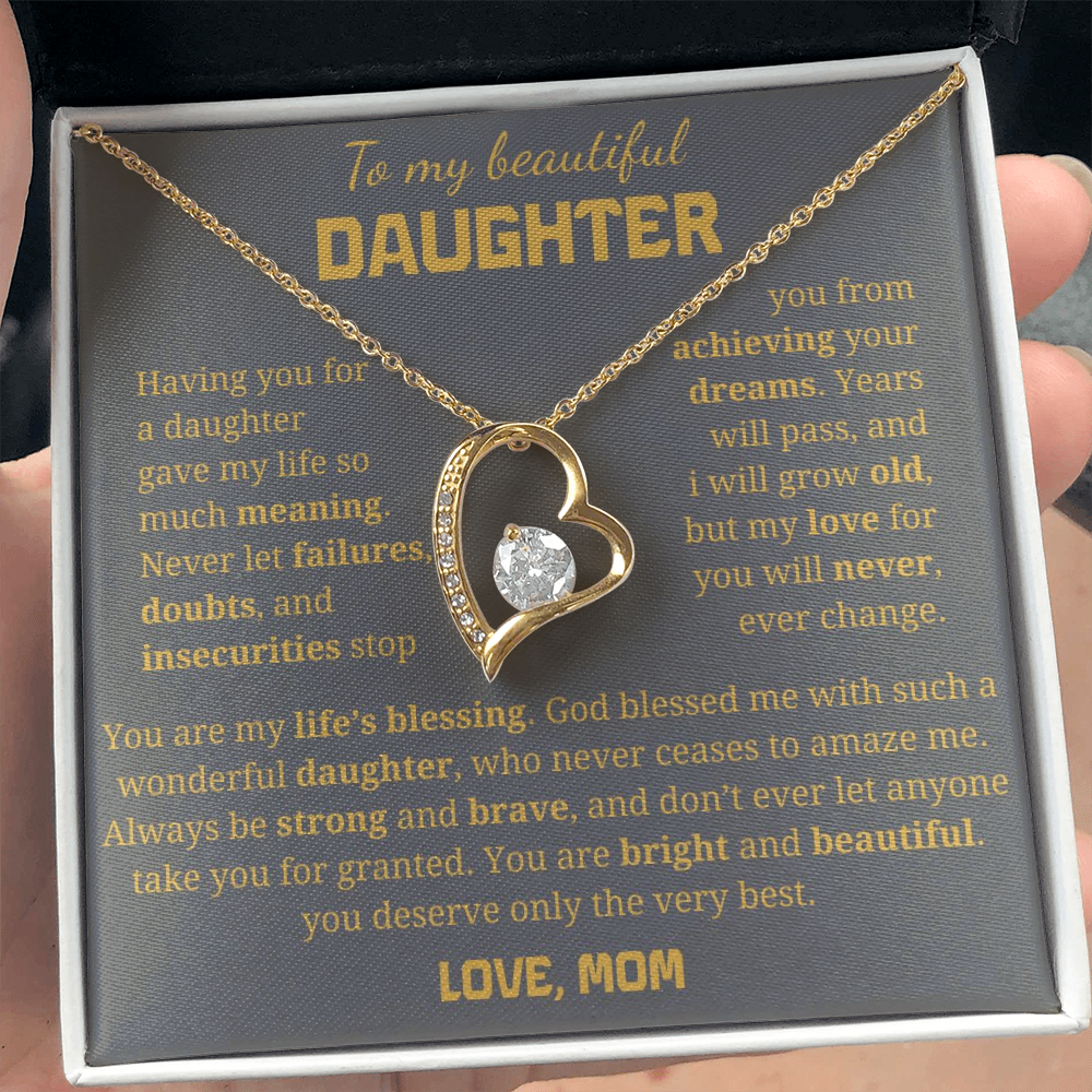 To My Beautiful Daughter  Forever Love Necklace