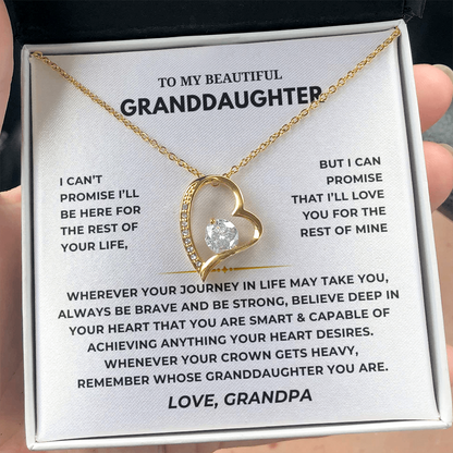 To My Granddaughter  Forever Love Necklace