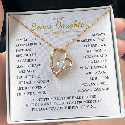 To My Bonus Daughter  Forever Love Necklace