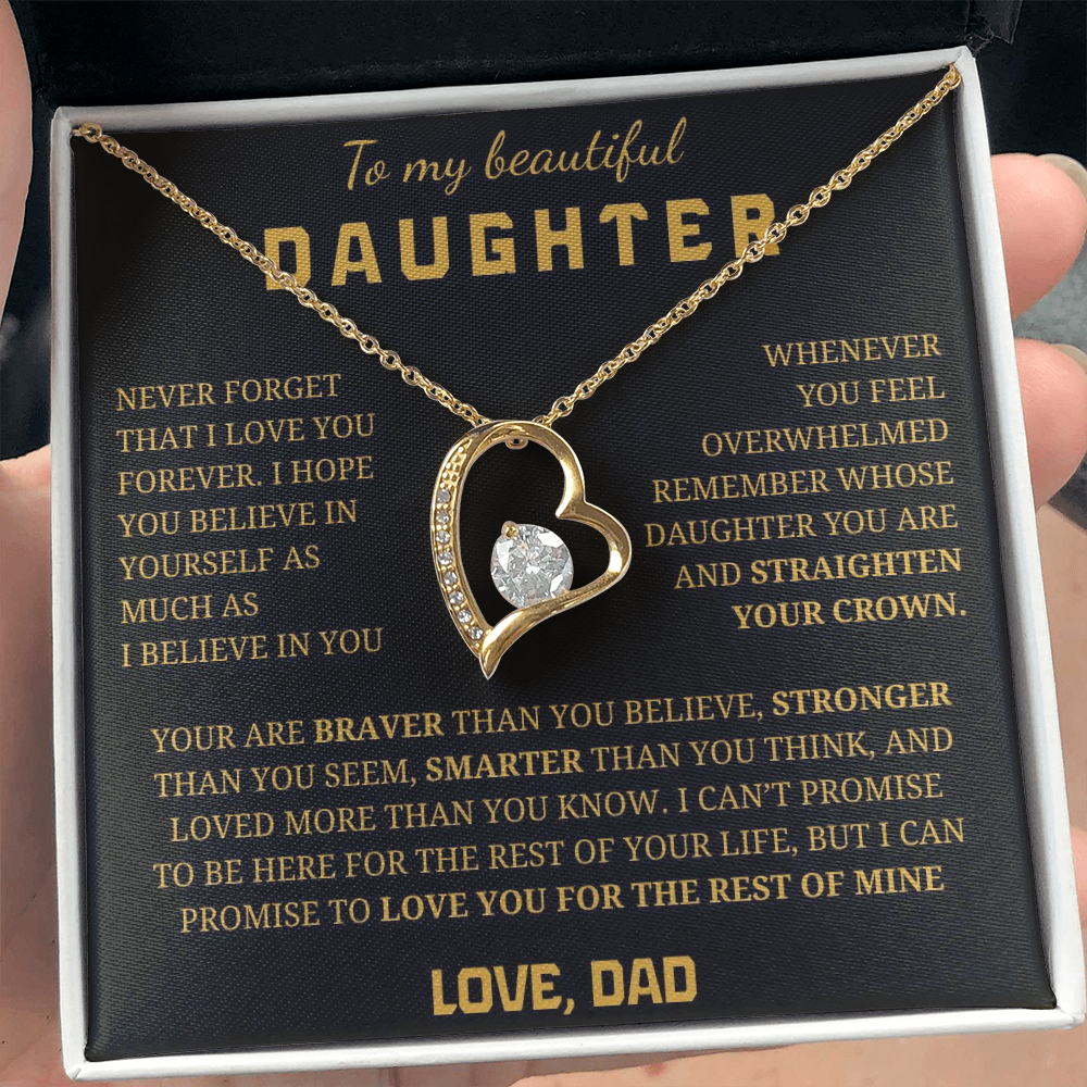 To My Beautiful Daughter  Forever Love Necklace