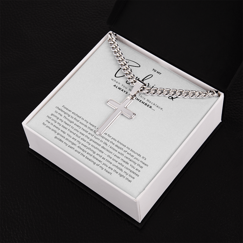 Personalized To My Boyfriend Cross with Cuban Link Chain