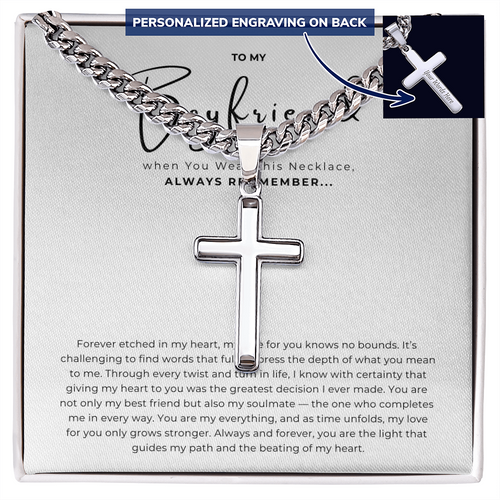Personalized To My Boyfriend Cross with Cuban Link Chain