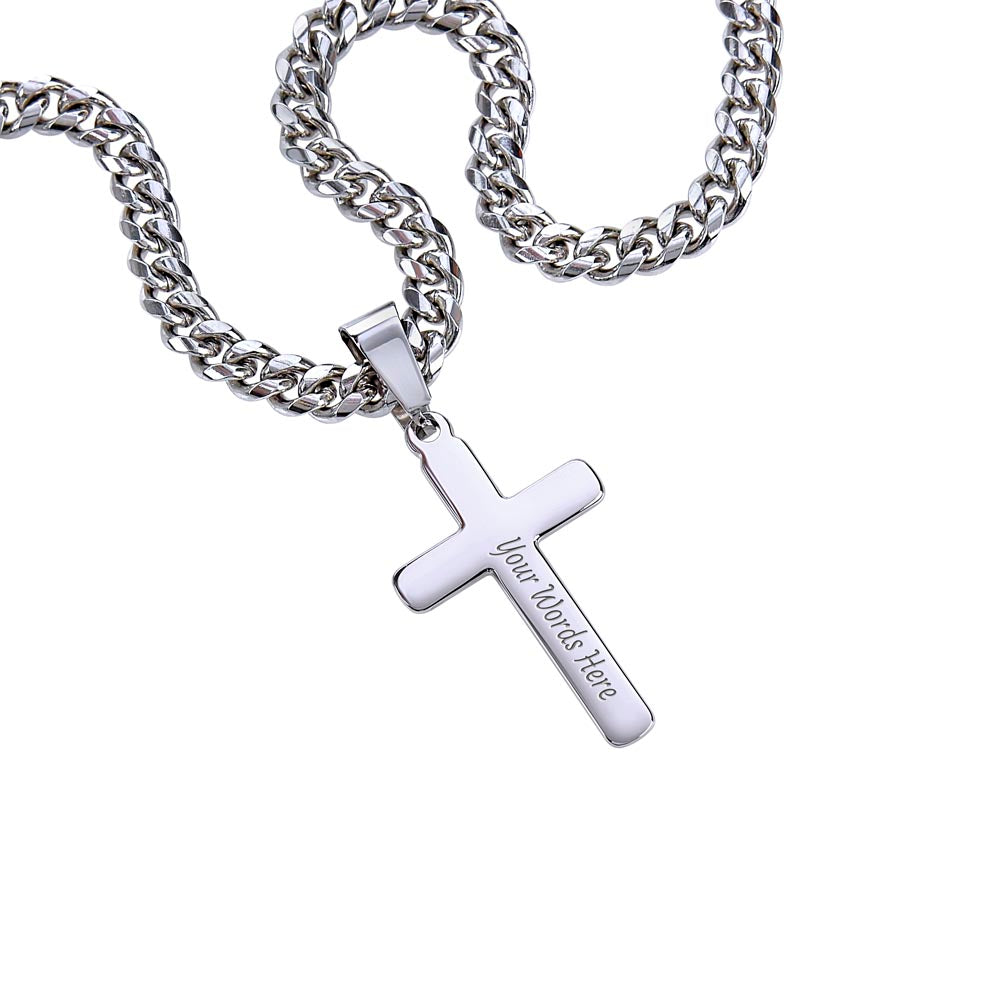 Personalized To My Boyfriend Cross with Cuban Link Chain