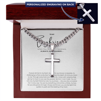 Personalized To My Boyfriend Cross with Cuban Link Chain