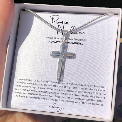 Promise Cross Necklace with Snake Chain