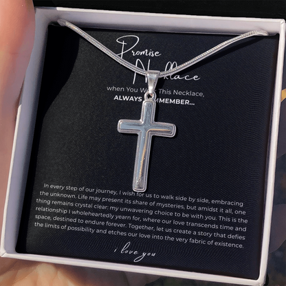 Promise Cross Necklace with Snake Chain