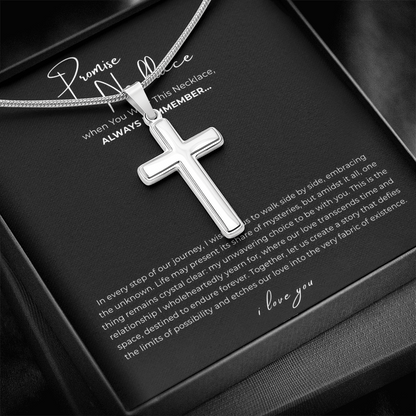 Promise Cross Necklace with Snake Chain