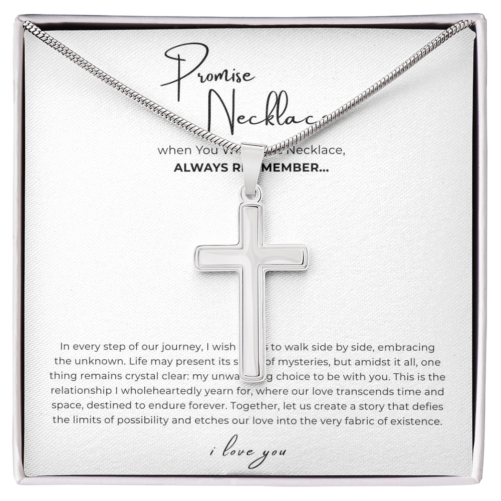 Promise Cross Necklace with Snake Chain